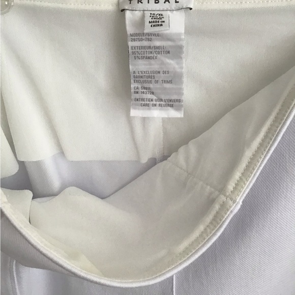 Tribal Flatten It pull on white pants XL new w/o tags - Picture 4 of 7
